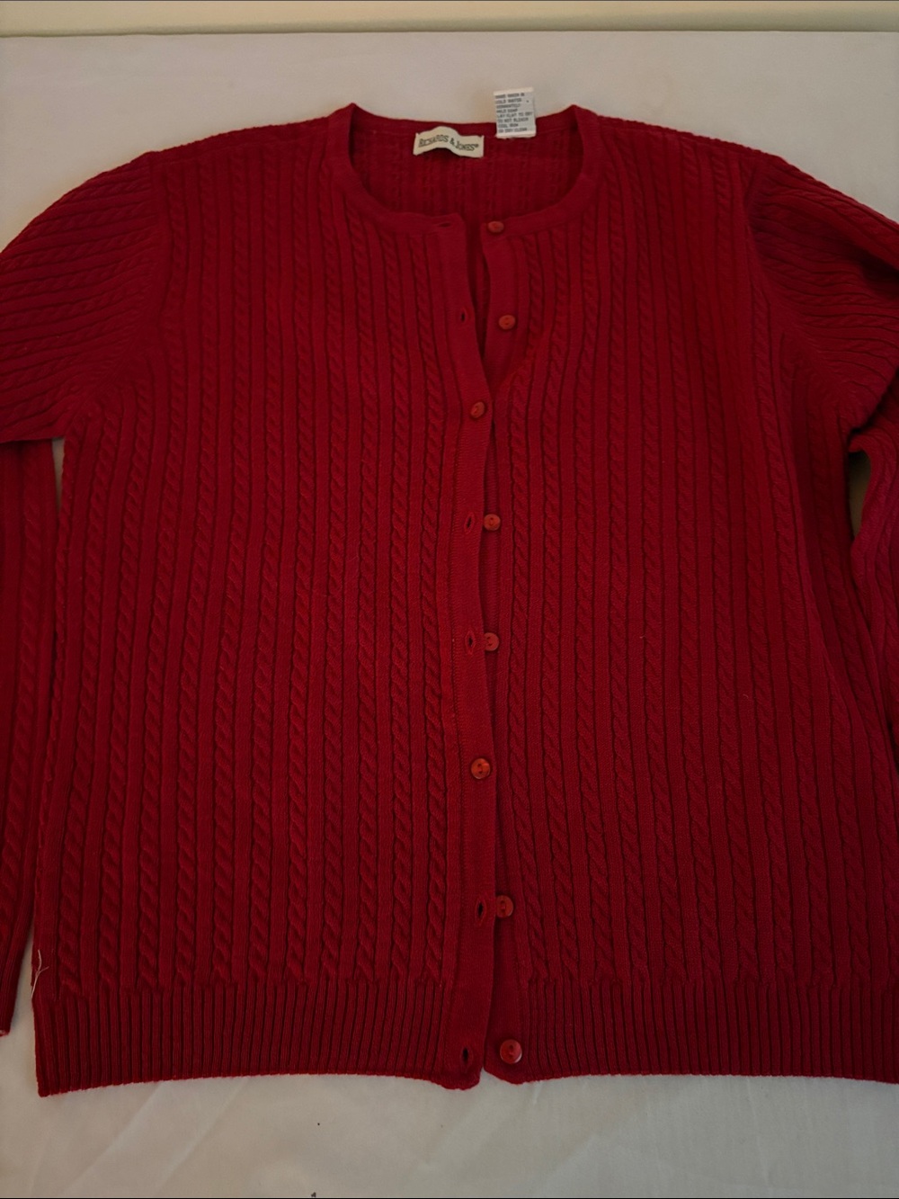Richard’s and Jones Red Cable-Knit Button Cardigan